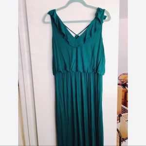 Emerald LOFT Silky Maxi Dress